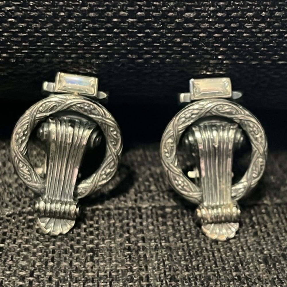Vintage Ermani Bulatti Silver Clip-On Earrings - Picture 2 of 14